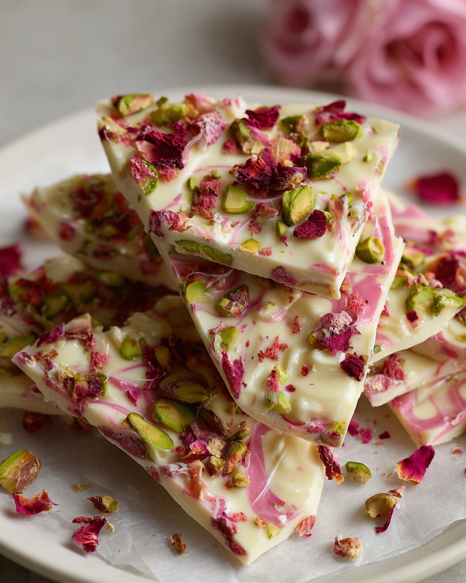 Strawberry Pistachio White Chocolate Bark
