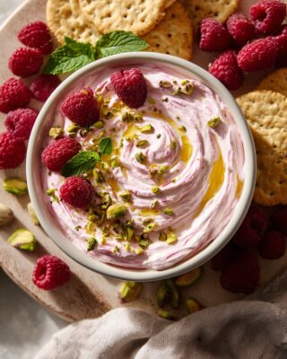 Raspberry Pistachio Cream Cheese Dip