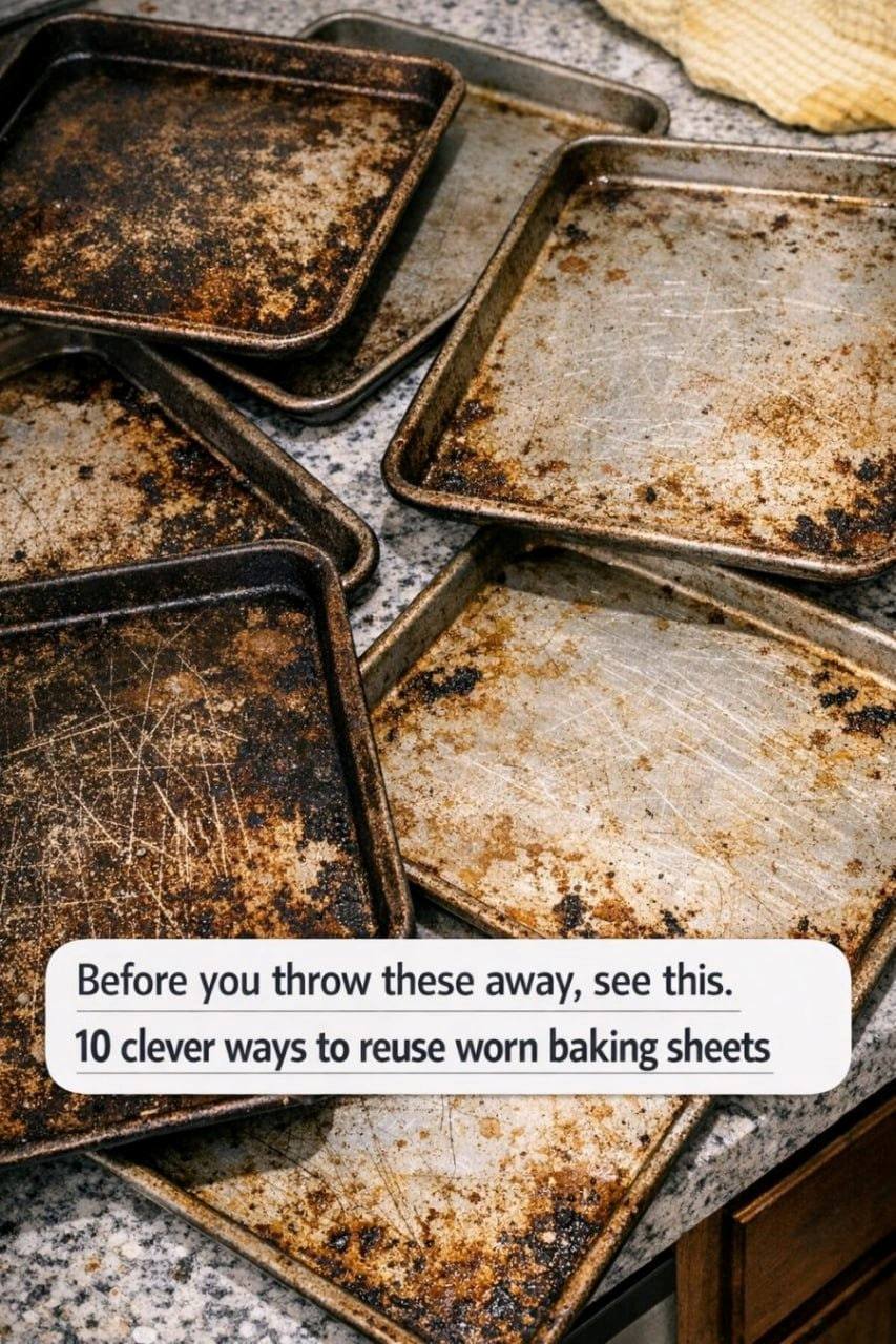 Before you throw these away, see this. 10 clever ways to reuse worn baking sheets