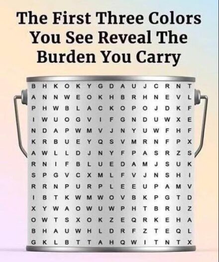 The First Three Colors You See Reveal The Burden You Carry