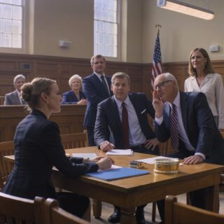 At the county courthouse, my husband demanded the house, the cars, and the company I helped build, then leaned toward me and murmured, “Make this easy.” He didn’t notice the blue binder my lawyer set down, or the way his mother smiled like she’d already won. Now his girlfriend paces the hallway, the judge is reaching for the final page, and one quiet sentence is about to turn his victory into something else.