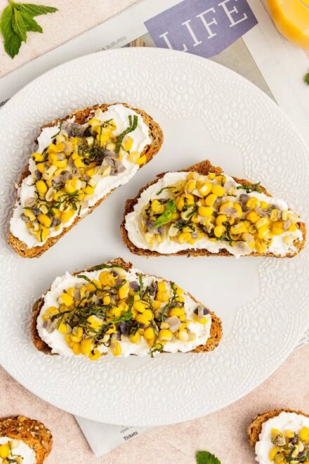 Corn and Ricotta Bruschetta