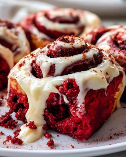 Red Velvet Cinnamon Rolls with Cream Cheese Glaze