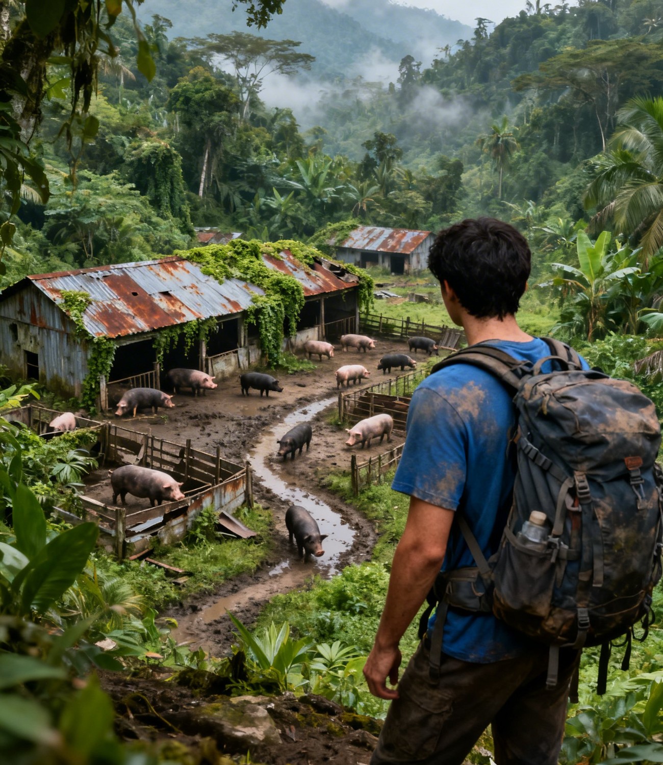 “He rented a mountain to raise 30 pigs and abandoned it for 5 years. One day he returned and was paralyzed by what he saw…