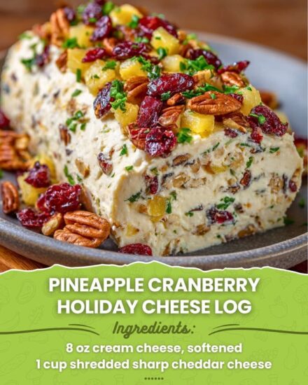 Pineapple Cranberry Holiday Cheese Log