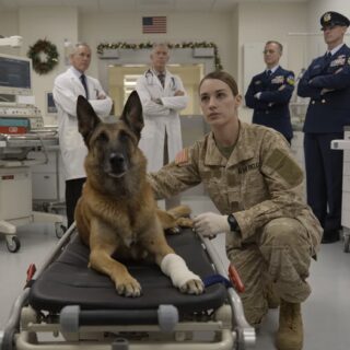 “It’s Me” — Wounded K9 Refused Treatment Until the Rookie SEAL Spoke His Unit’s Secret Code The emergency clinic on base was loud with orders, metal trays, and hurried footsteps when the doors opened and the K9 unit came in on a stretcher.