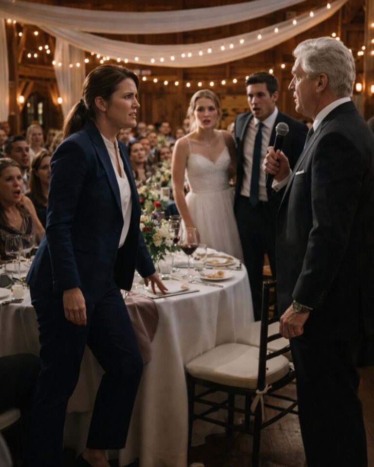 I raised my sister on my own. At her wedding, her father-in-law humiliated me in front of everyone… until I stood up. “Do you even know who I am?” I asked quietly. His face went pale.
