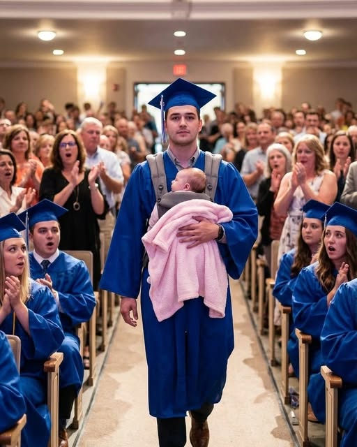 High School Senior Walks On Stage Holding Newborn Baby And Leaves The Entire Audience In Tears After Woman Mocks His Mother
