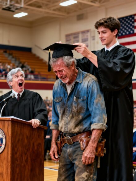 For 25 years, my stepfather worked hard as a construction worker, raising me with the dream of me getting a PhD. At my graduation, the professor’s look of recognition left everyone stunned.