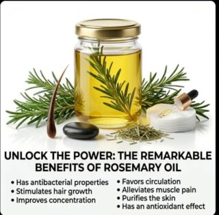 Benefits of Rosemary Oil Rosemary oil is especially valued for its anti-inflammatory properties. When applied to the skin, it may help:  Relieve bruises and muscle soreness Ease joint pain and stiffness Support better circulation in affected areas Simply apply a small amount to the skin and massage gently for best results.  How to Make Rosemary Oil at Home