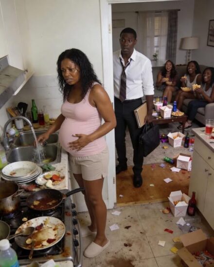 He came home at 10 P.M. and found his 8-MONTH PREGNANT WIFE WASHING DISHES ALONE while his family laughed in the living room … but after discovering they had THROWN AWAY HER MEDICATION, he looked at them and said, “Your comfortable life ends tonight” …